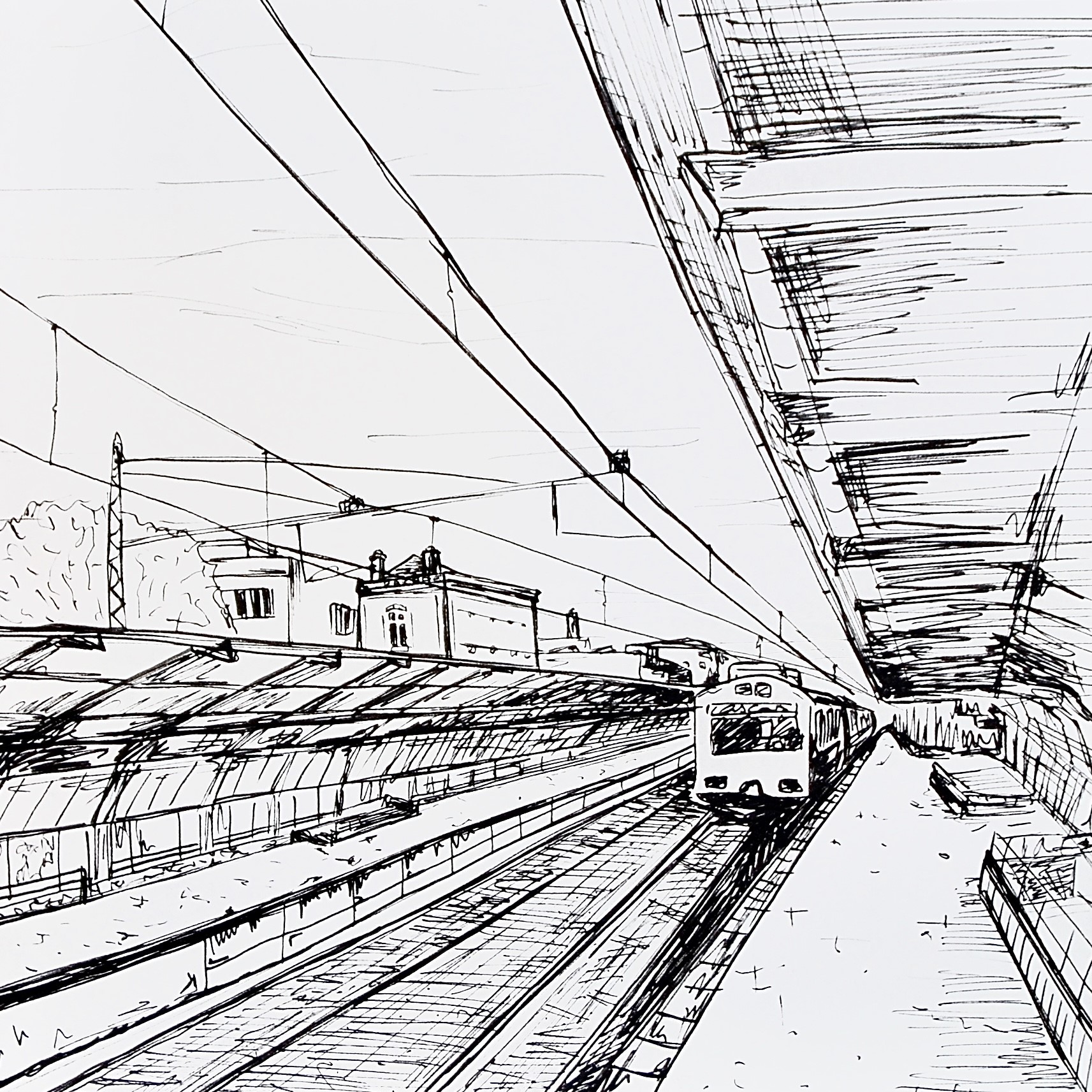 Estação de Comboios de Parede / Desenho - Mariana Silva Nov2019