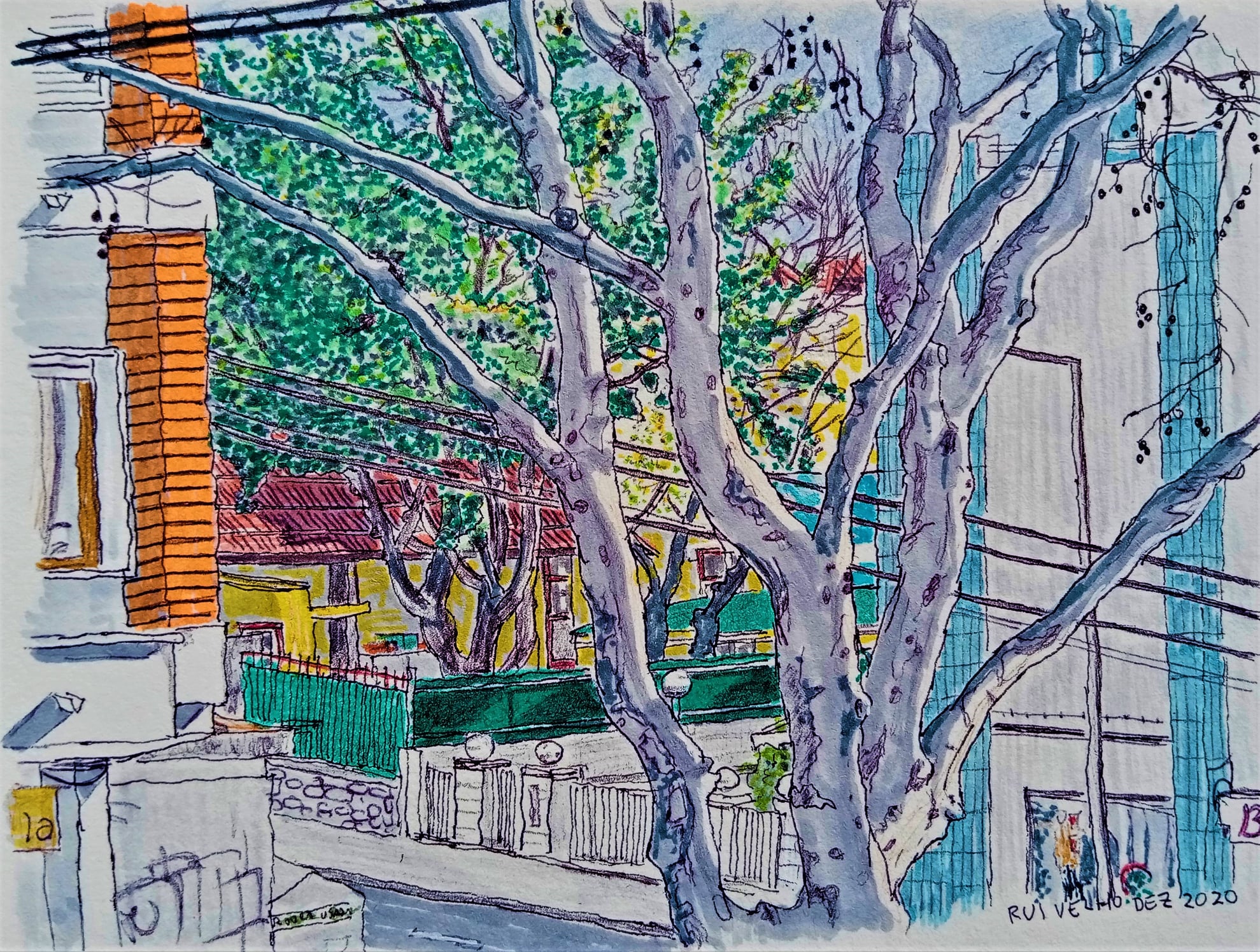 O pátio da escola Parede / Desenho- Rui Velho 12/2020