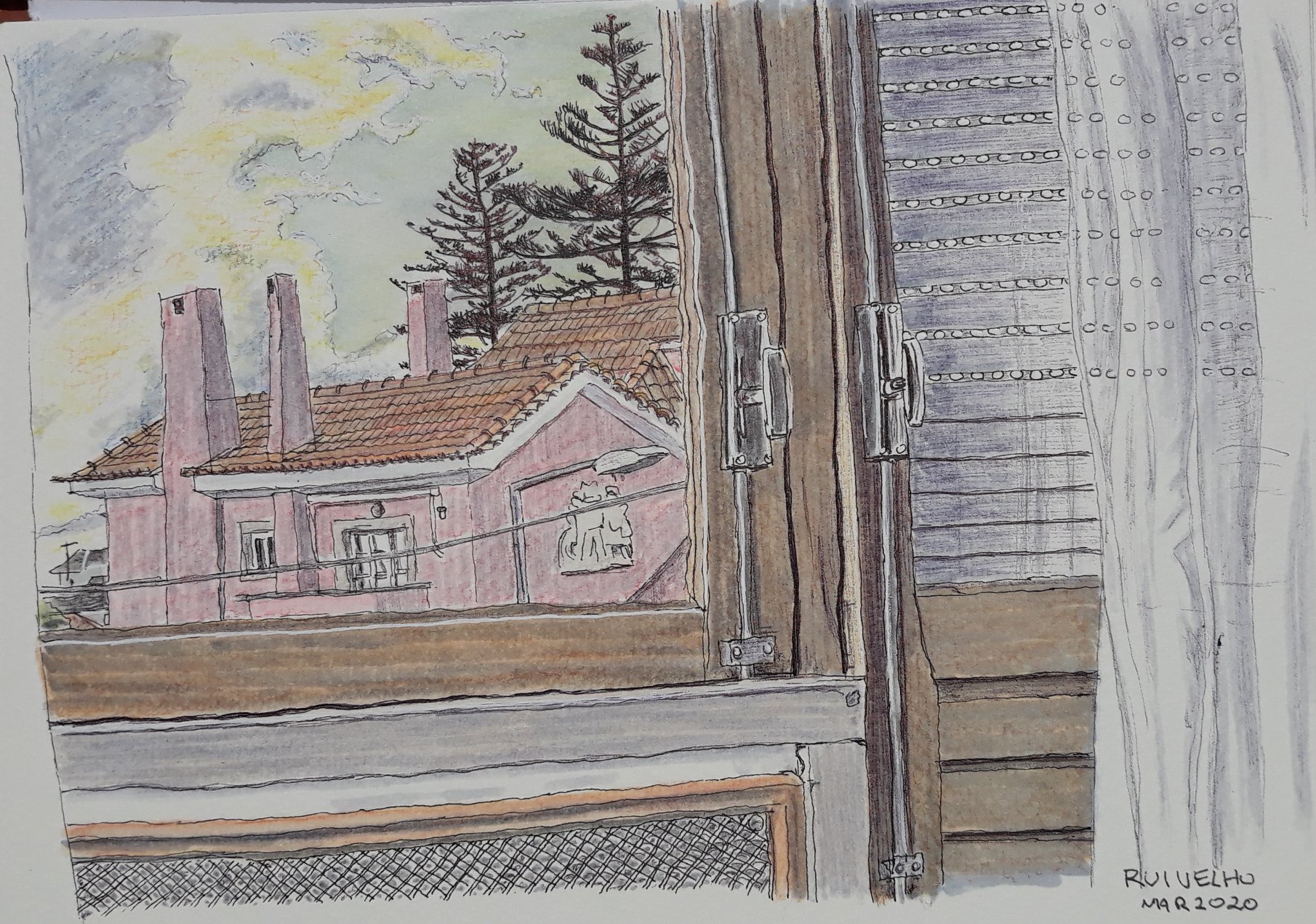 Fim de tarde Parede / Desenho - Rui Velho 03/2020